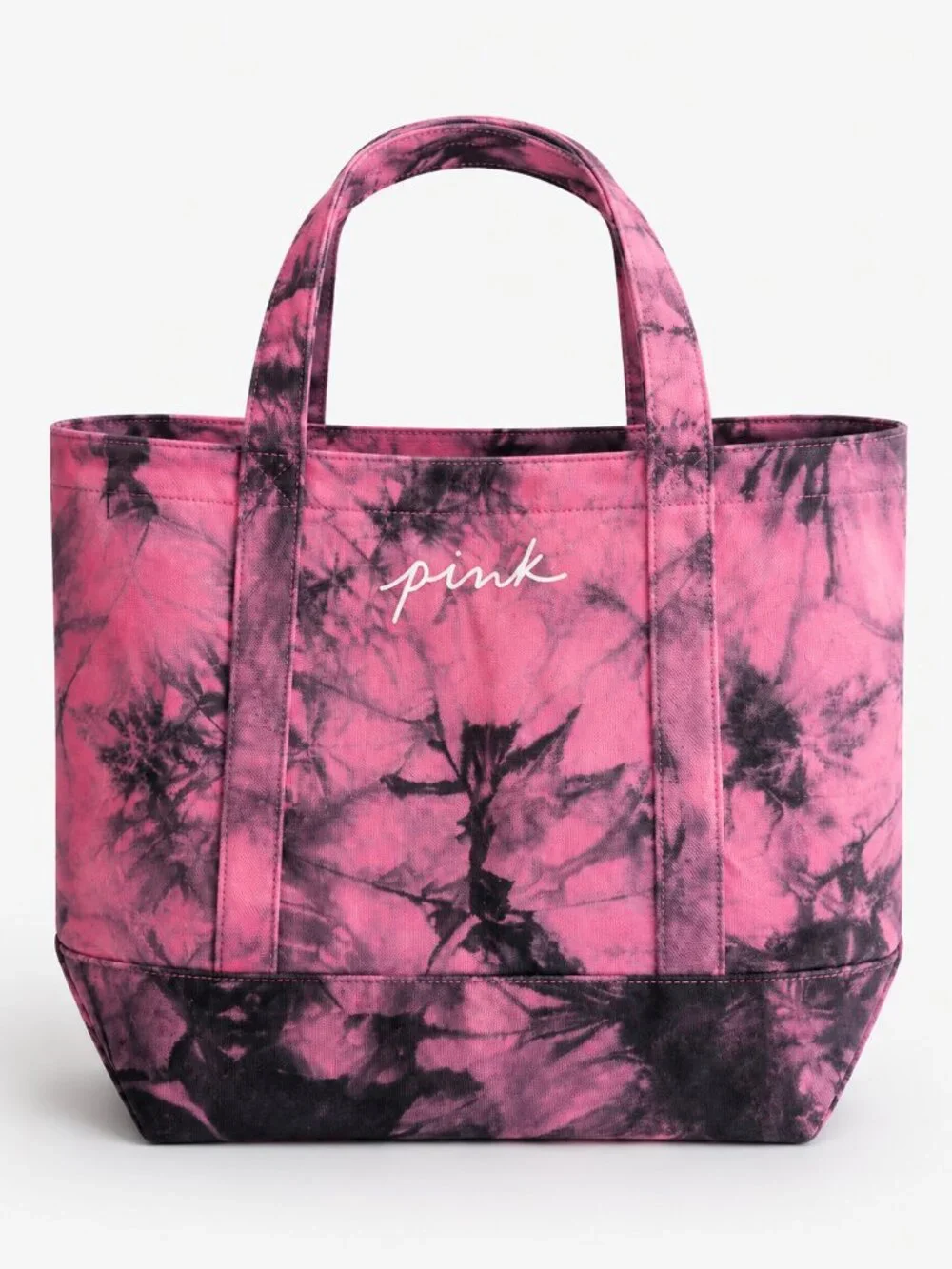 PINK Victoria’s Secret Pink & Black Tie Dye Canvas Tote Bag New With Tags